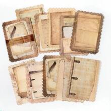 10pcs/Pack Vintage Hollow Lace Borders, Scrapbooking Supplies, Aged Yellow Material Paper, Floral, Lunar Phase, Butterfly, Light Retro, Diary, Journal Decoration, DIY Background, Stationery, Office Supplies - Rectangle - View 14