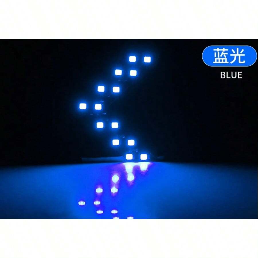 LED Car Rearview Mirror Lights, Arrow Light Panel, 12V, 14SMD, Rearview Mirror Indicator, Signal Lamp, Car Accessories, 2 Pcs S7AD - Blue 1 Pair - View 1