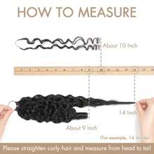 Tóc móc sợi tự nhiên dành cho nữ, dài 16 inch, kiểu tóc xoăn Miến Điện, đã được tách sẵn 40/60 sợi, 60/90g, kiểu thắt nút thần kỳ vô hình, tóc nối móc sợi lông vũ, màu đen tự nhiên 1B# - Natural Black - Xem 8