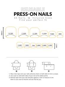 48pcs Square White Glossy Nail Stickers & Toe Stickers Set, Short Acrylic False Nails And Toenails, Solid Color Reusable, Suitable For Summer Holiday Decoration For Women And Girls - White - View 9