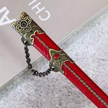 8.5inch 21cm Metal Red Katana Model Long Sword Sabre Anime Cosplay Accessories Prop Unsharpened Knife Blade Real Size Japanese Katana Original Samurai Sword Sabre Figure Model Gift - Style-a - View 5