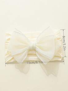 3pcs/Set Baby & Toddler Girls' Silver Trim Extra Large Sheer Bow Headbands, Skin-Friendly High Elasticity Nylon Soft Seamless Non-Irritating Princess Style Wide Headwear, Suitable For Spring And Baby Shower - Multicolor - View 4