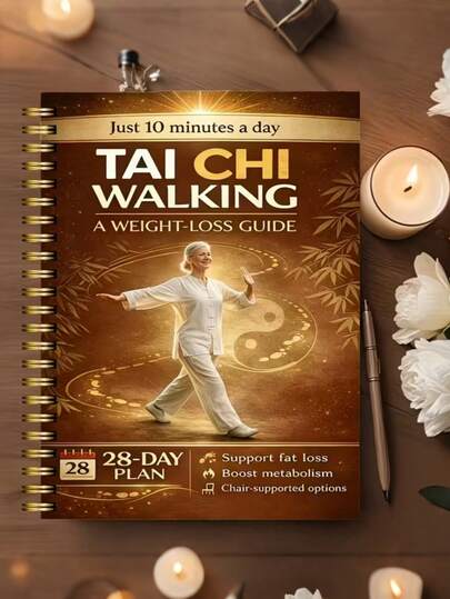 太极步行减肥法：28天循序渐进计划，专为老年人设计（轻柔日常步行/保护关节/低冲击运动/椅子辅助步行/适合室内外使用）| 改善平衡性和稳定性，提升精力和日常体能 | 适合初学者