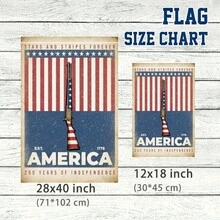 1pc Double Sided America 250th Garden Flag, Memorial Day, 1776-2026, 4th Of July, Flag Day, Independence Day, Festival Decor, Outdoor Decor, Est. 1776. - Vintage, Vintage, Poster, Patriotic Style, Home Living Room Bedroom Ofice Wall Decor, Birthday Party Decor - B - 查看 3