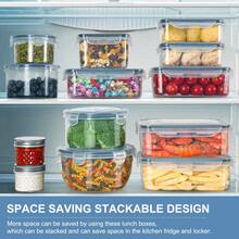 STABLO 8-Piece Premium Food Storage Container Set - High-Quality,Leak-Proof Design, Easy-Lock Lids, Stackable, Microwave- Includes 8 Containers, 8 Lids, Ideal For Travel, Outdoor Camping, Picnics - View 3