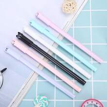 4pcs Creative Stationery Cute Tail Cat Ballpoint Pen, 0.5mm Black Ink - Sets - View 2