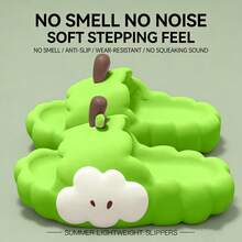 1pc Cloud & Apple Design Slippers, 2026 New Summer Couples Indoor Thick Sole Slippers,Shoe Rack,Storage Saver,Outdoor,Garden,Travel Essential,Portable,Beach Essential,Graduation Season,Commencement,Graduation Ceremony,Graduation Gift,Graduation Present,Graduation Gift,Graduation Present,Congrats Grad,Congratulations Graduate,Valedictorian,Finish School,Graduation Party - Cloud Apple Flip-flops - View 9