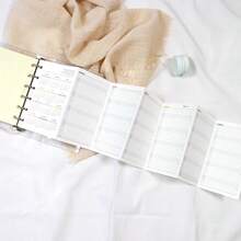 2026年A6/A7/M5彩色年度及月度可替换内芯计划本，7孔活页夹，日历，日程安排，耐用整洁的计划解决方案，月度概览 | 计划本替换内芯 - 7摺頁2026橫線版 - 查看 10
