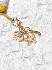 1 Bohemian-Style Golden Letter Keychain With Shell And Starfish Decorations, A-Z Letter Options-Perfect For Holiday And Beach Themes. Ideal Gift Or Decoration For Backpacks, Purses, And Handbags! A Great Gift For Friends, Classmates, And Loved Ones,Easter, Mother'S Day, Independence Day, Wedding Season, Graduation Season Gifts - View 19