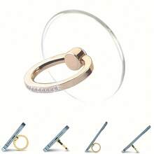 透明圆形指环手机支架，通用车载手机支架配件 - 彩色 - 查看 7