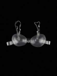 1 Pair New 3D Transparent Silicone Adhesive Bra With Detachable Clear Straps & Back Band, Push Up Invisible Sticky Bra For Swimwear, Wedding & Backless Dresses - Multicolor - View 11