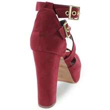 MODARPE Women's Platform Sandal With High Chunky Heel M21 - Redwood - View 5