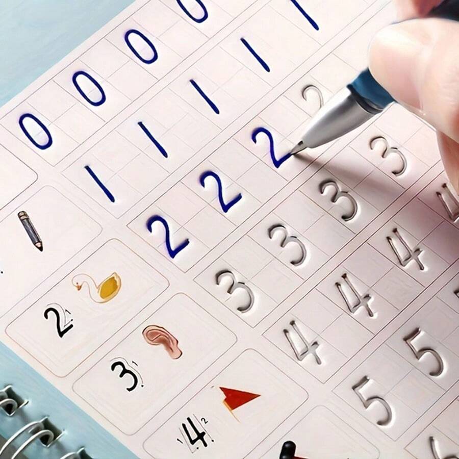 Groove Practice Notebook, Digit Practice Notebook, English Alphabet Practice Notebook, Pen Control Training, Writing Book, Creative English Math Writing Learning Supplies, Reusable - English Alphabet Training - View 1