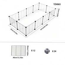 DIY Modular Pet Fence Metal Mesh Pet Cage Small Pet Indoor Fence Suitable For Mini Pigs, Guinea Pigs, Hamsters, Small Pets Single Panel Iron Mesh Size 30 * 40 Cm (11.81 * 15.75 Inch) - Multicolor - View 23
