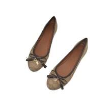 Women's High Heels, Classic C-Shaped Flats For Spring And Autumn, Low-Cut Round-Toe Shoes With Bow, Elegant And Versatile Slip-On Shoes. - 棕色 - 查看 6