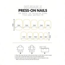 24pcs Short Square Fake Nails Simple Colorful Ink Press On Nails Wearable False Nail For Women New Year Gift Nail Supplies - 彩色 - 查看 5