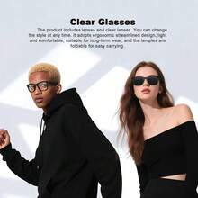 Gafas inteligentes con IA 2026 nuevas con cámara de 2MP/Cámara/Traducción inteligente con IA/Traducción multilingüe/Respuesta inalámbrica/Rechazo/Reproducción de música/Asistente de voz/Grabación/Grabación de video y talla grande funciones - Ver 3