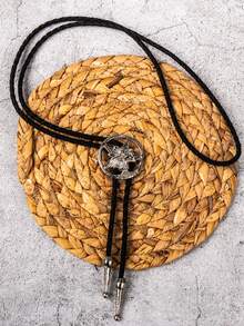 1pc Western Cowboy Wolf Head Bolo Tie, Gothic Pentagram Goat Head Necklace Pendant, Unique Accessory - Multicolor - View 5
