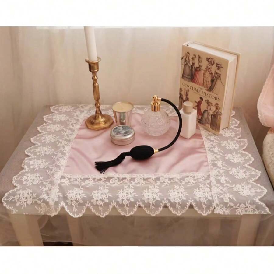 1/2/4 piezas Manteles individuales y servilletas de encaje y satén de estilo europeo y americano de lujo - Multicolor - Ver 1