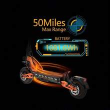 Dual-Drive All-Terrain Adult Off-Road Electric Scooter, Subway-Compatible, LightweightFoldable, Thickened Shock-Absorbing Tires, Ideal For College Students And Office Workers, Urban Commuter Vehicle - Naranja - Ver 5