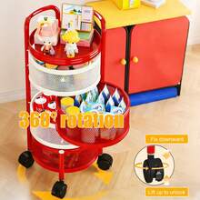 Office Storage Cart, Multi-Layer Rotating Shelf, For Office Storage Mobile Multi-Layer Shelf With Rolling Baskets Ideal For Organizing Books, Floor-Standing Baskets Suitable For Office Or Bathroom Use - 查看 2