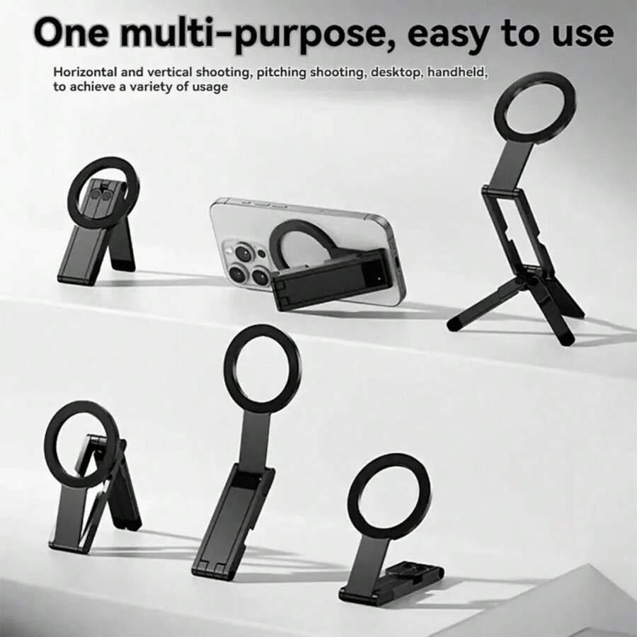 Adjustable Mini Foldable Phone Holder Magnetic Portable Practical Multi-Angle Landscape & Portrait Mode For Office Video Watching Live Streaming Travel Easter Mother's Day Spring Gift - Multicolor - View 1