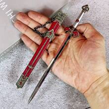 8.5inch 21cm Metal Red Katana Model Long Sword Sabre Anime Cosplay Accessories Prop Unsharpened Knife Blade Real Size Japanese Katana Original Samurai Sword Sabre Figure Model Gift - Style-a - View 9