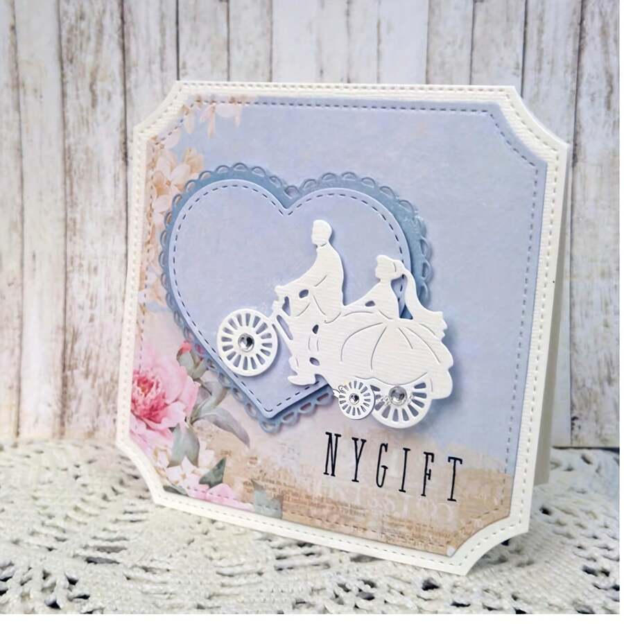 1pc Creative Multi-Layer Asymmetrical Square Metal Cutting Mold, Suitable For Wedding Frame Background, DIY Scrapbooking Metal Craft Die Cutting, Greeting Cards, Postcards, Bookmarks, Envelopes, Embossing, Photo Albums - A - View 1