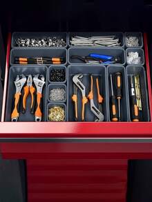 8pcs Detachable Drawer Storage Boxes, Made Of Lightweight Plastic, Can Be Disassembled And Combined, Suitable For Storing Jewelry, Stationery, Toys, Kitchen Supplies Etc. In Messy Areas Like Desktops, Kitchens, Bedrooms, Easy To Insert Design, Applicable For Office, Kitchen, Bedroom And Other Scenarios - Multicolor - View 7