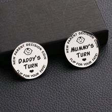 VINCAN [Funny Coin] 1pc Funny New Parents Decision Coin | Double-Sided Stainless Steel | "New Daddy's Turn" Flip Design With Heart Illustration | Gift For Expecting Moms & Dads | Shower Or Pregnancy Announcement Present - Coin - View 5