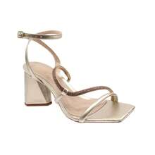 Women's Sandal With 7.5 Cm Block Heel And Rhinestones – Elegant Party/Wedding Sandal | Nude, Black, Silver, Light Gold Ella's Shoes - 金色 - 查看 10