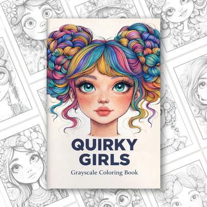 Unique Girl Grayscale Coloring Book - Ideal For Art Lovers, Character Fans And Stress Relief Enthusiasts; 24 Pages Of Perfect Mindfulness Practice, Relaxation And Creative Expression, Featuring Exquisite And Fantastical Girl Design Patterns Suitable For Adult Coloring