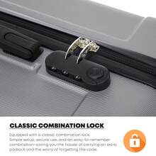 YONSLY 4-Piece Wheeled Suitcase Set With 360° Wheels, Combination Lock, Robust Double Zipper, Mesh Pocket, Soft Rubber Handle, 16/20/24/28 Inch Trolley Suitcase, Hard Shell Carry-On Luggage Set (4-Piece Set, S, M, L & XL) - 淺灰色 - 查看 3