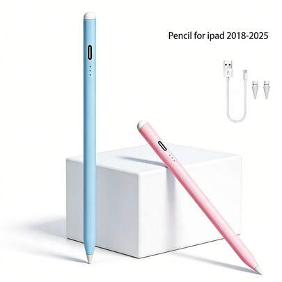 Bolígrafo stylus activo con sensibilidad a la inclinación y rechazo de palma, 20 horas de tiempo de funcionamiento, carga rápida de 30 minutos, doble acoplamiento magnético, alta sensibilidad y baja latencia, compatible con 2018-2025 (Pro/Air/Mini)