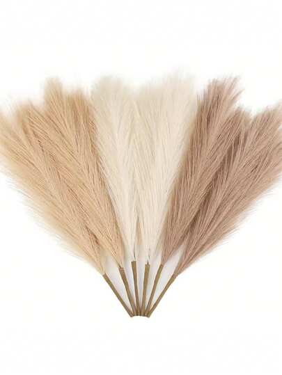 6/10/20/30pcs Artificial Pampas Grass Decor Flowers, Fake Plants Reeds For DIY Floral Arrangement, Desktop Decor, Wedding, Home, Birthday