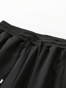 1件装 Blueprint 男士直筒裤，黑色，柔软抗皱面料，抽绳腰带，拉链口袋，休闲简约风格，适合日常、通勤和轻商务场合穿着。 - 黑色 - 查看 5