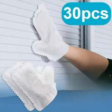 10/30pcs Microfiber Cleaning Gloves - Multipurpose Wet & Dry Use, Easy Wipe Gloves, Convenient Dusting, Suitable For Kitchen, Living Room, Bedroom, Car, Furniture And Window Cleaning - White - View 2