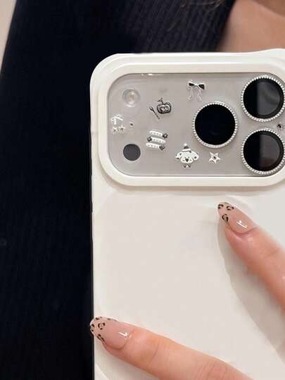 Miếng dán bảo vệ camera hình hoa hồng mờ tự làm, phù hợp cho iPhone 17 Pro Max, 17 Pro, 17 Air, chống rơi vỡ, màng mềm.