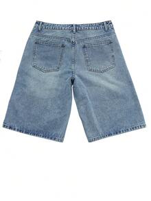 Pantalones cortos de mezclilla con bordado para hombre - Lavado ligero - Ver 5