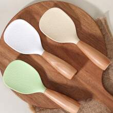 1pc Rice Paddle Spoon, Non-Stick Vertical Rice Spoon With Wooden Handle, Stand Up Serving Spoon Spatula, Kitchen Cooking Tool - View 9