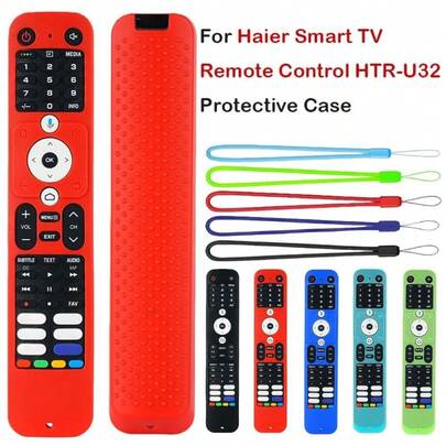 스마트 TV 리모컨 HTR-U32 리모컨 커버용 실리콘 보호 케이스, 끈 포함 소프트 쉘 보호대