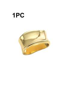 1pc Gold/Silver Plated Hollow Cross Design Smooth Scarf Clip, Versatile Scarf, Shawl, Brooch Accessory - Geometric Gold Buckle - View 8