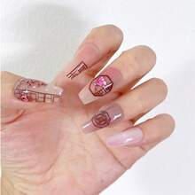 Reusable Large Nail Art Stamping Plate, European Style Floral Window Glass Printing Plate - Apricot - View 5