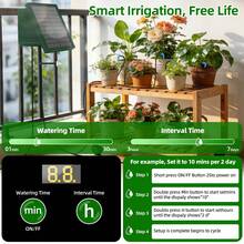 Solar Automatic Irrigation System TRJZWA 2025 Drip Irrigation System Kit With DIY Water Timer For Balcony,Greenhouse,Garden Watering System Supports 15 Potted Plants For Outdoor/Indoor Gardening,Plant Pot,Garden Stuff,Home Decor - tưới tiêu - Xem 4