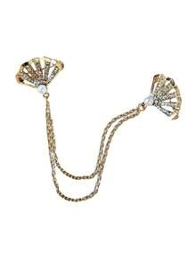 1pc/2pcs Rhinestone Rudder Brooch, Fashion Unisex Personalized Formal Dress Badge Pin - Multicolor - View 13