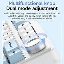 AULA F75 75% Wireless Mechanical Keyboard, Hot-Swappable Custom Keyboard With Knob, RGB Backlit, Pre-Lubed Linear Switches, 2.4GHz/Type-C/BT5.0 Connectivity, Gaming Keyboard - View 8