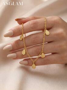 1件优雅水滴流苏锆石项链，S925纯银极简主义颈链，精致珠宝礼品，适合女孩日常和约会穿着 - 水滴流蘇項鍊 - 查看 1