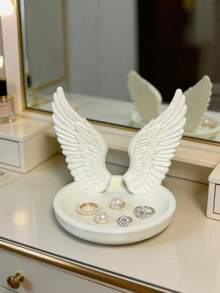 1/2pcs Angel Wings Jewelry Tray, Minimalist Luxury Angel Wings Trinket Dish, Healing Home Decor - Multicolor - View 3