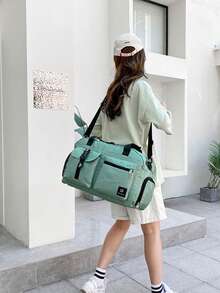 Travel Bag With Wet And Dry Separation Pocket, Travel Bag With Shoe Compartment, Business Travel, Fitness, Outdoor, School Supplies, Student, Holiday, Overnight Bag With Shoe Bag - Multicolor - View 4