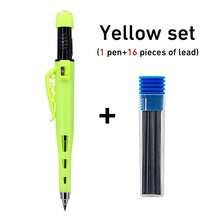 Bút chì chuyên dụng đầu dài 2.8mm dùng trong chế biến gỗ, làm từ ruột chì than đen, bền và khó bị gãy, có tích hợp gọt bút chì, thích hợp để đánh dấu dụng cụ tại công trường xây dựng (1 bút + 1 hộp ruột chì). - Bộ - Xem 13